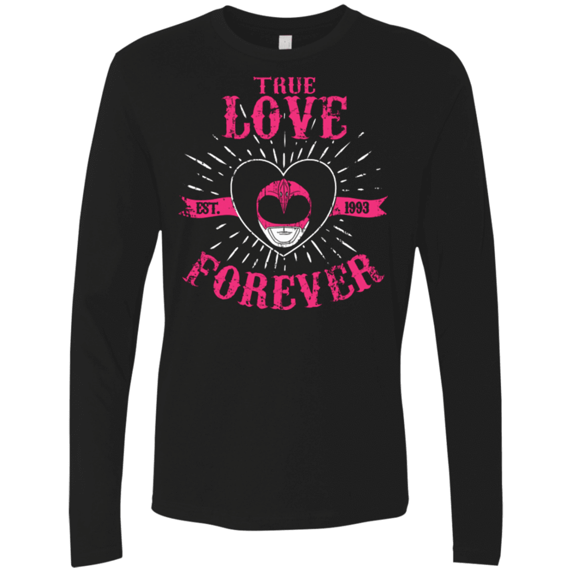 T-Shirts Black / Small True Love Forever Pink Men's Premium Long Sleeve