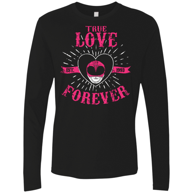 T-Shirts Black / Small True Love Forever Pink Men's Premium Long Sleeve