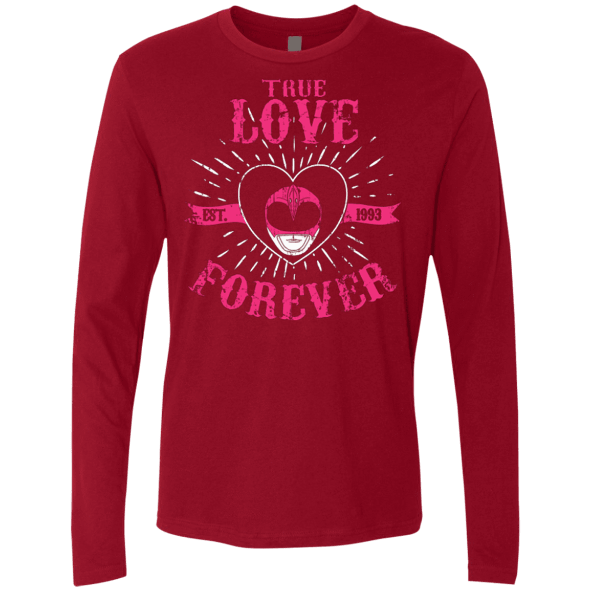 T-Shirts Cardinal / Small True Love Forever Pink Men's Premium Long Sleeve