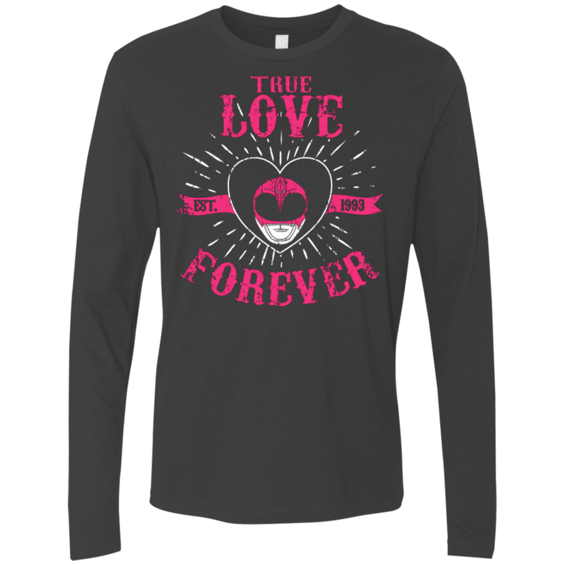 T-Shirts Heavy Metal / Small True Love Forever Pink Men's Premium Long Sleeve