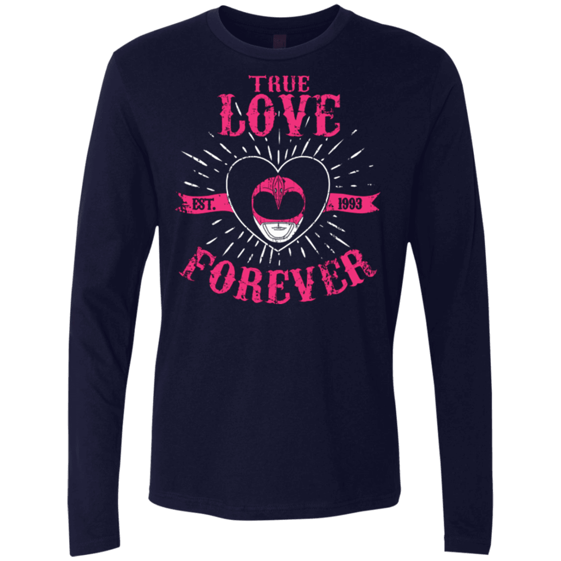 T-Shirts Midnight Navy / Small True Love Forever Pink Men's Premium Long Sleeve