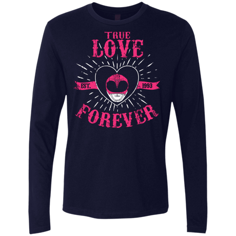 T-Shirts Midnight Navy / Small True Love Forever Pink Men's Premium Long Sleeve