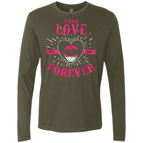 T-Shirts Military Green / Small True Love Forever Pink Men's Premium Long Sleeve