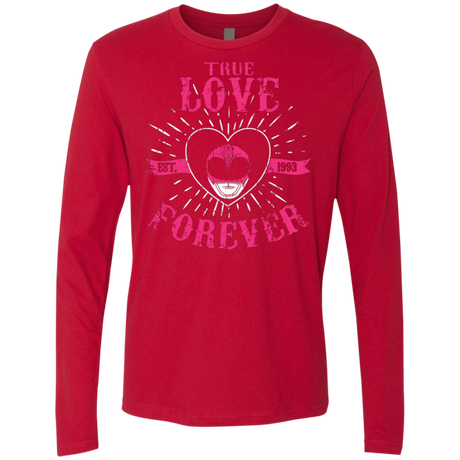 T-Shirts Red / Small True Love Forever Pink Men's Premium Long Sleeve