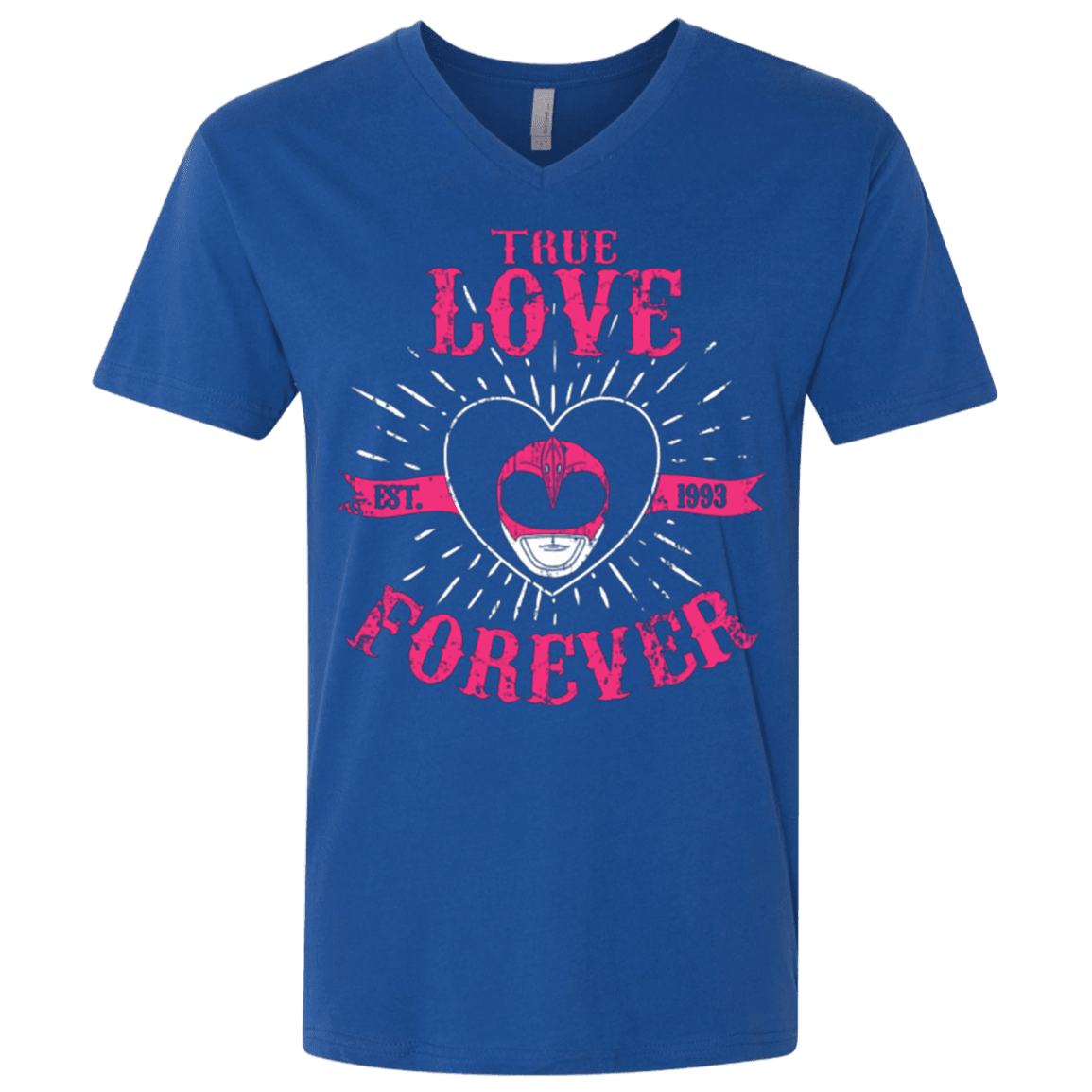 T-Shirts Royal / X-Small True Love Forever Pink Men's Premium V-Neck