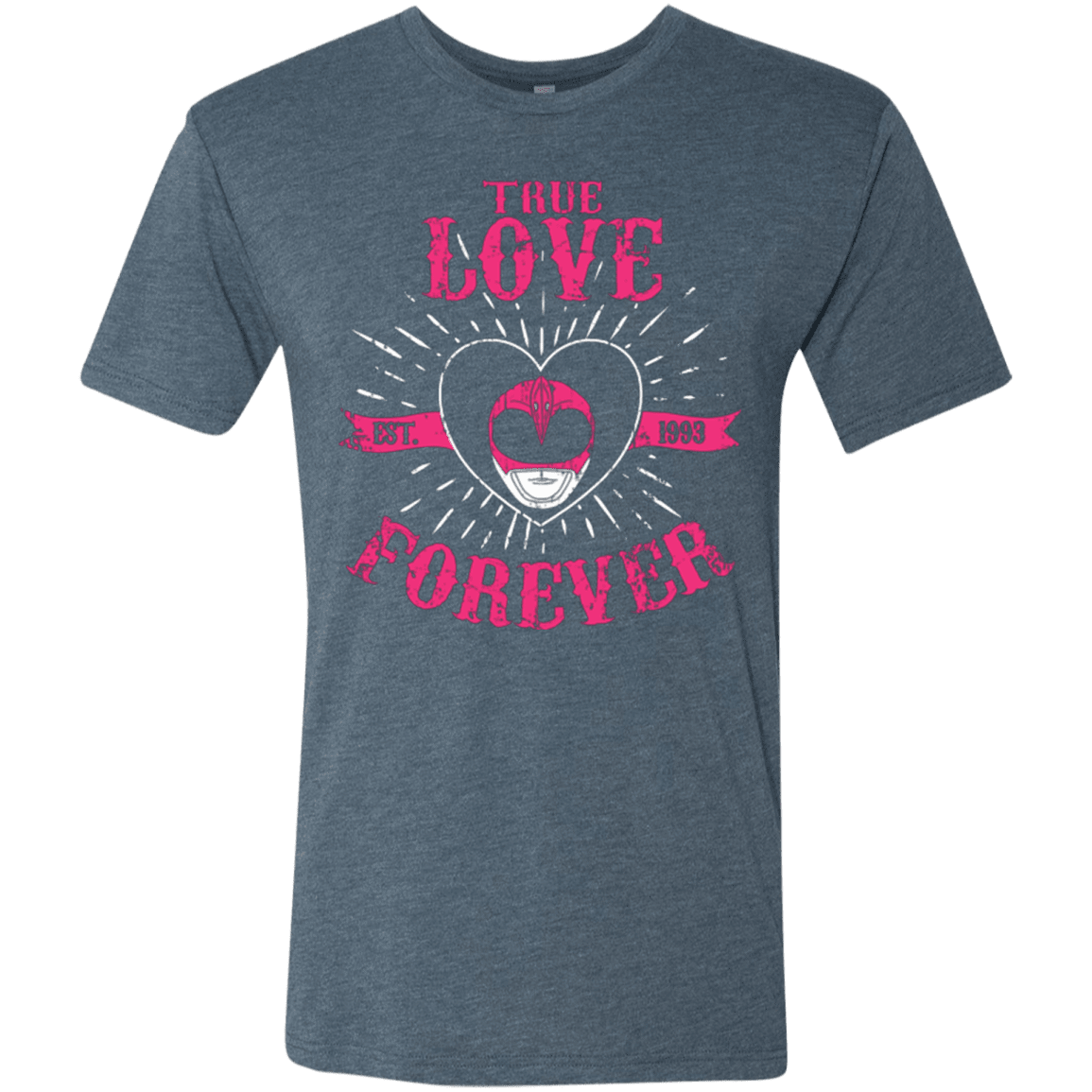 T-Shirts Indigo / Small True Love Forever Pink Men's Triblend T-Shirt