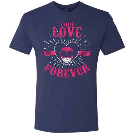 T-Shirts Vintage Navy / Small True Love Forever Pink Men's Triblend T-Shirt