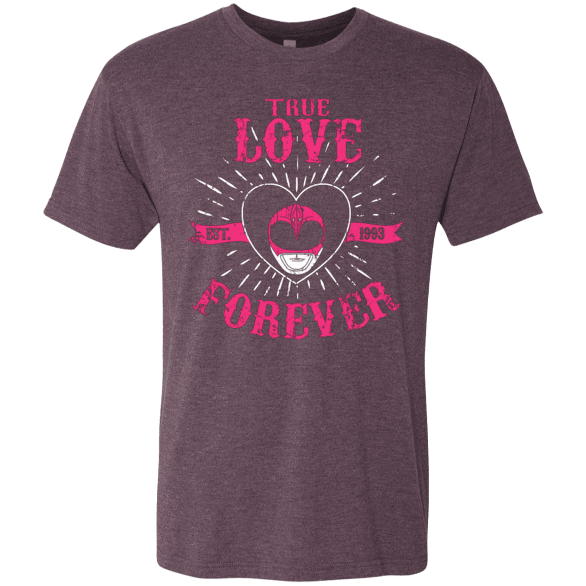 T-Shirts Vintage Purple / Small True Love Forever Pink Men's Triblend T-Shirt