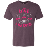 T-Shirts Vintage Purple / Small True Love Forever Pink Men's Triblend T-Shirt
