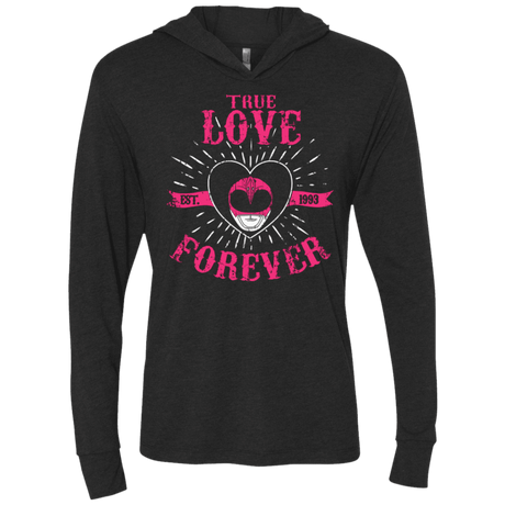 T-Shirts Vintage Black / X-Small True Love Forever Pink Triblend Long Sleeve Hoodie Tee