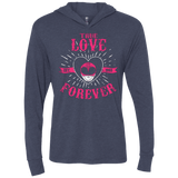T-Shirts Vintage Navy / X-Small True Love Forever Pink Triblend Long Sleeve Hoodie Tee