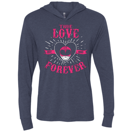 T-Shirts Vintage Navy / X-Small True Love Forever Pink Triblend Long Sleeve Hoodie Tee