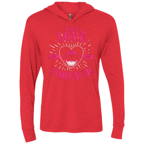 T-Shirts Vintage Red / X-Small True Love Forever Pink Triblend Long Sleeve Hoodie Tee