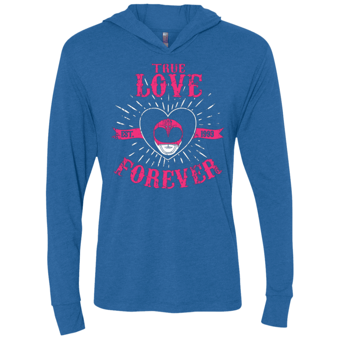 T-Shirts Vintage Royal / X-Small True Love Forever Pink Triblend Long Sleeve Hoodie Tee
