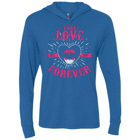 T-Shirts Vintage Royal / X-Small True Love Forever Pink Triblend Long Sleeve Hoodie Tee