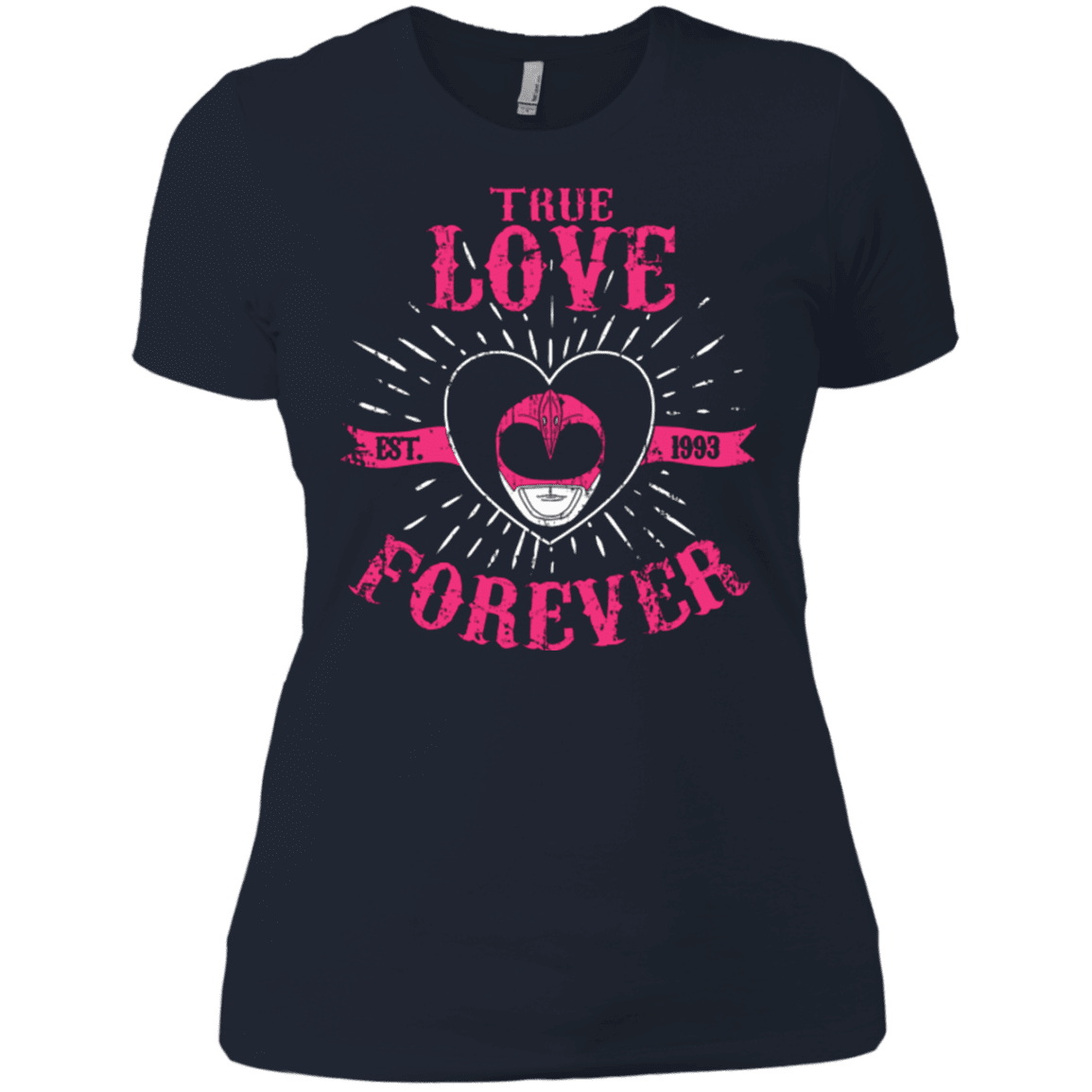 T-Shirts Midnight Navy / X-Small True Love Forever Pink Women's Premium T-Shirt