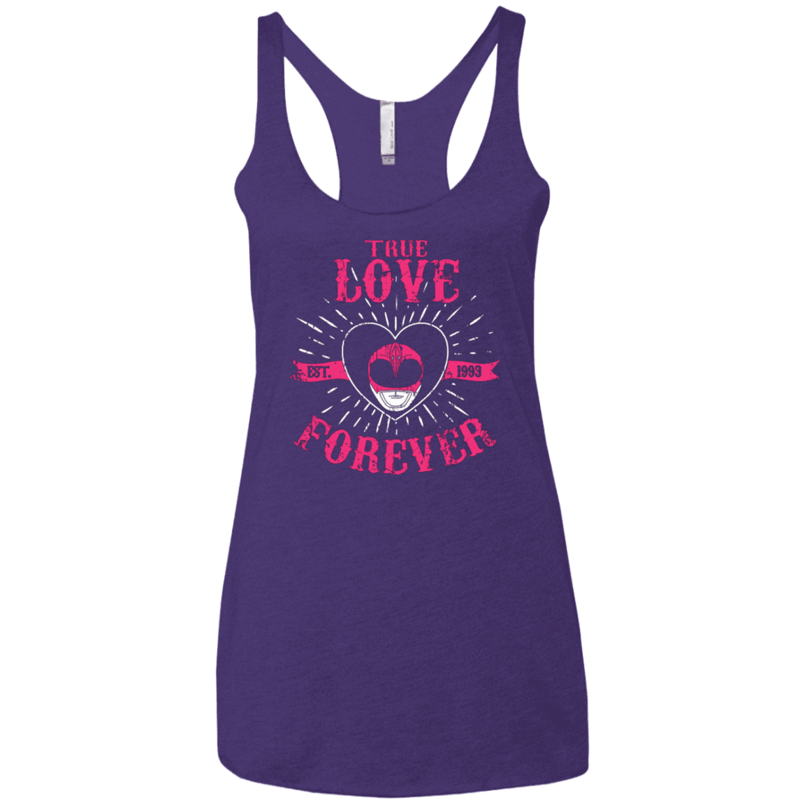 T-Shirts Purple / X-Small True Love Forever Pink Women's Triblend Racerback Tank