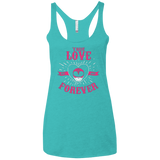 T-Shirts Tahiti Blue / X-Small True Love Forever Pink Women's Triblend Racerback Tank