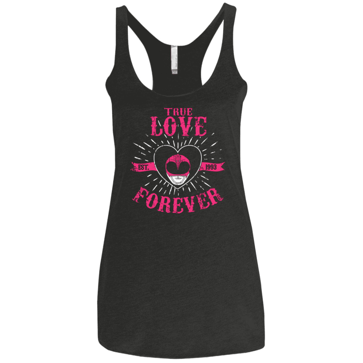 T-Shirts Vintage Black / X-Small True Love Forever Pink Women's Triblend Racerback Tank