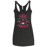T-Shirts Vintage Black / X-Small True Love Forever Pink Women's Triblend Racerback Tank