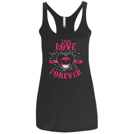 T-Shirts Vintage Black / X-Small True Love Forever Pink Women's Triblend Racerback Tank