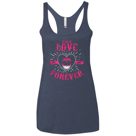 T-Shirts Vintage Navy / X-Small True Love Forever Pink Women's Triblend Racerback Tank