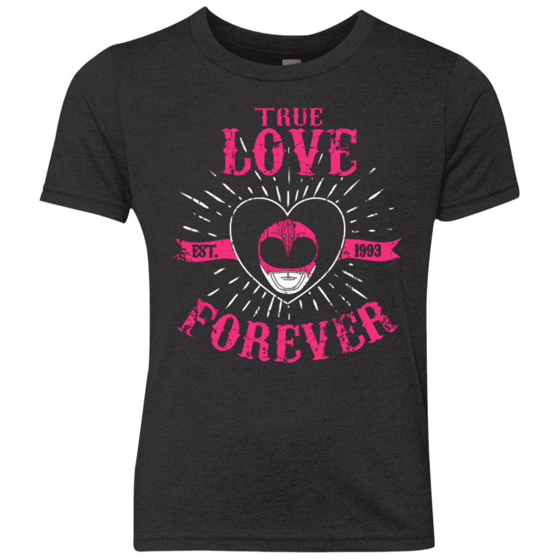 T-Shirts Vintage Black / YXS True Love Forever Pink Youth Triblend T-Shirt