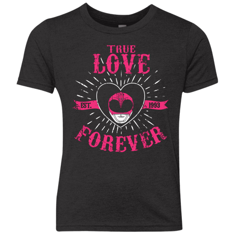 T-Shirts Vintage Black / YXS True Love Forever Pink Youth Triblend T-Shirt