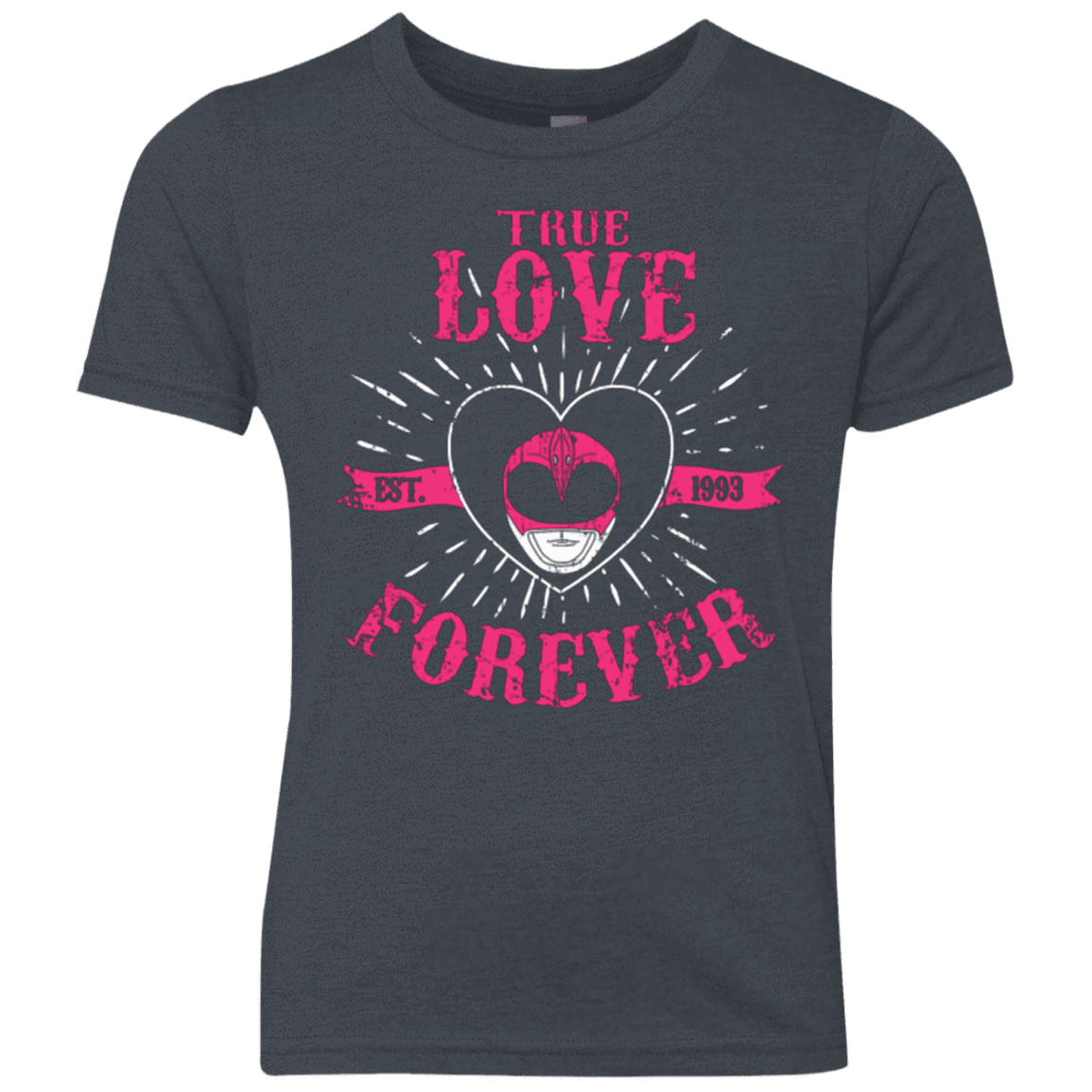 T-Shirts Vintage Navy / YXS True Love Forever Pink Youth Triblend T-Shirt