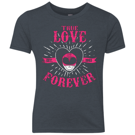 T-Shirts Vintage Navy / YXS True Love Forever Pink Youth Triblend T-Shirt