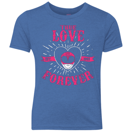 T-Shirts Vintage Royal / YXS True Love Forever Pink Youth Triblend T-Shirt