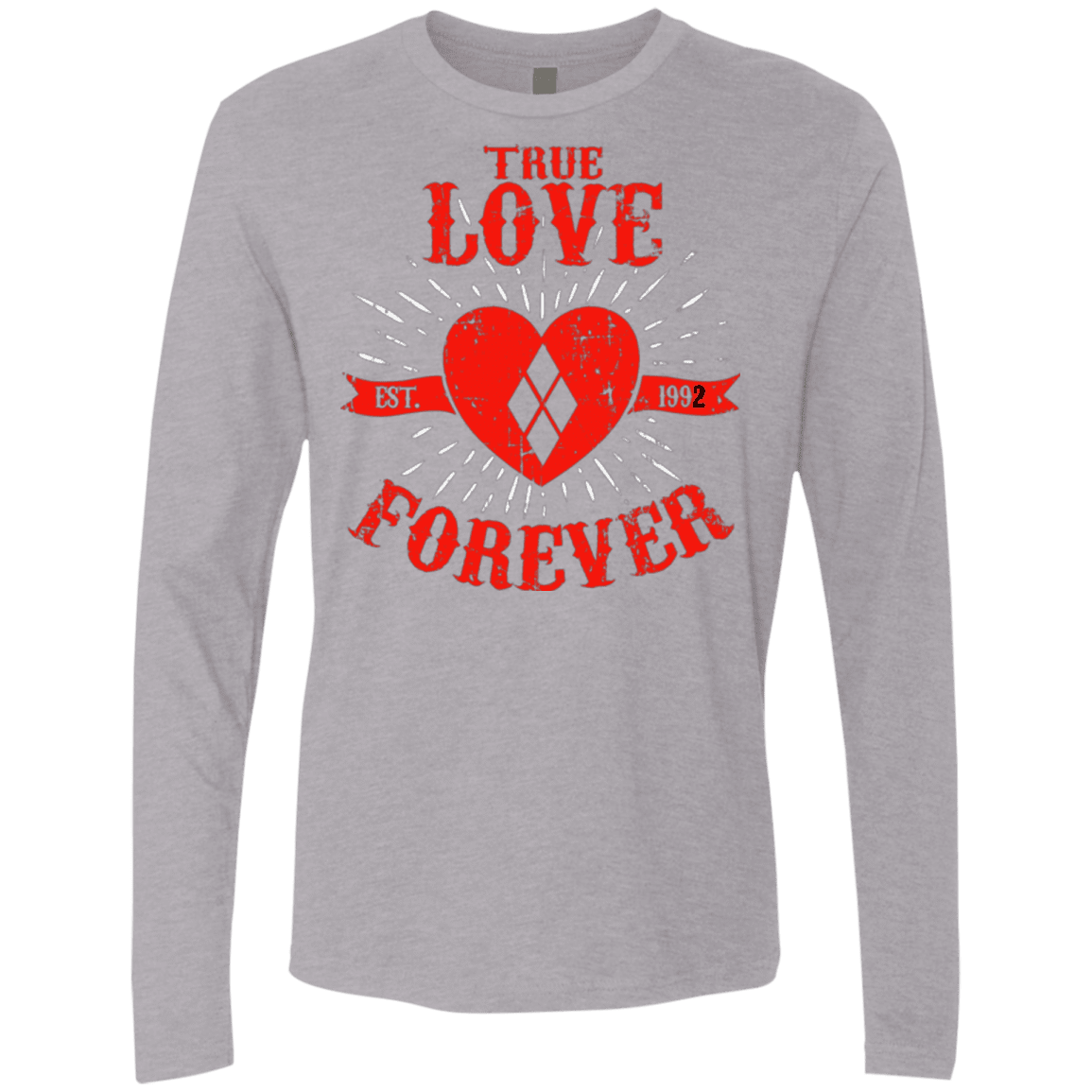 T-Shirts Heather Grey / Small True Love Forever Quinn Men's Premium Long Sleeve