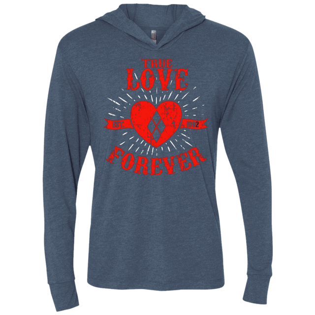 T-Shirts Indigo / X-Small True Love Forever Quinn Triblend Long Sleeve Hoodie Tee