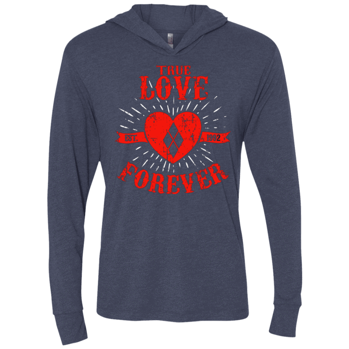 T-Shirts Vintage Navy / X-Small True Love Forever Quinn Triblend Long Sleeve Hoodie Tee