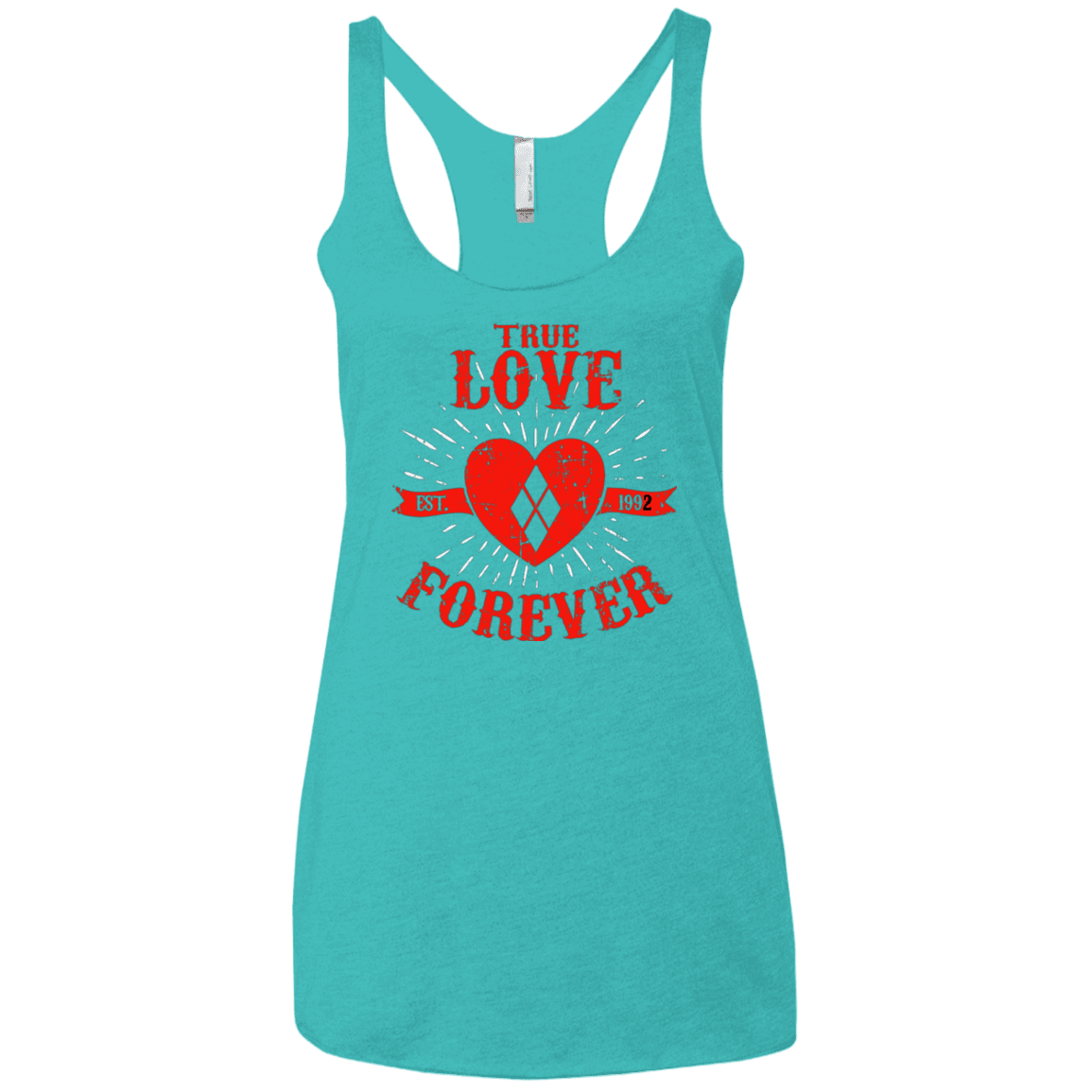 T-Shirts Tahiti Blue / X-Small True Love Forever Quinn Women's Triblend Racerback Tank