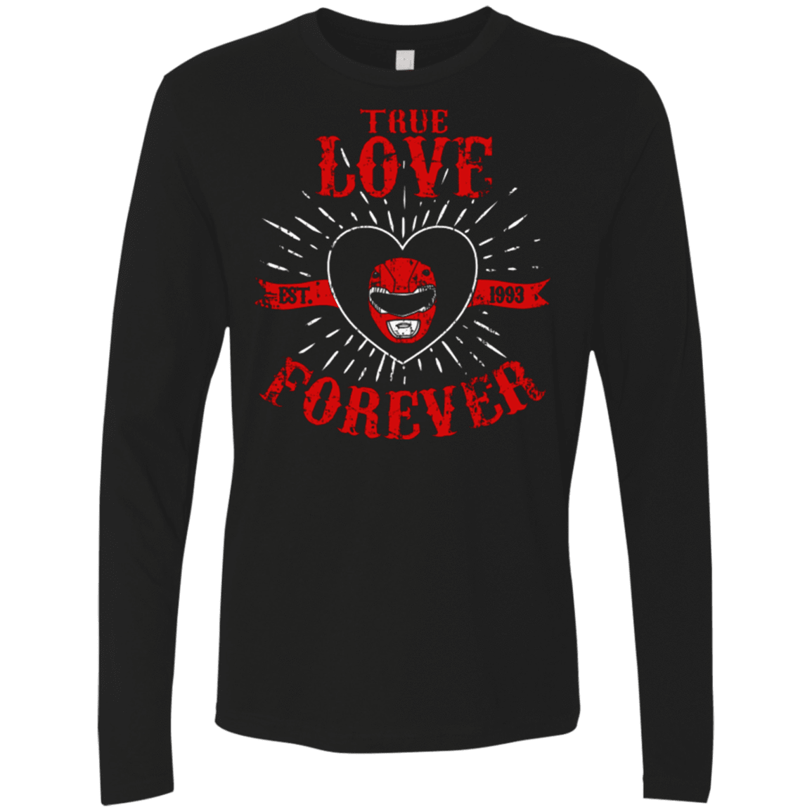 T-Shirts Black / Small True Love Forever Red Men's Premium Long Sleeve