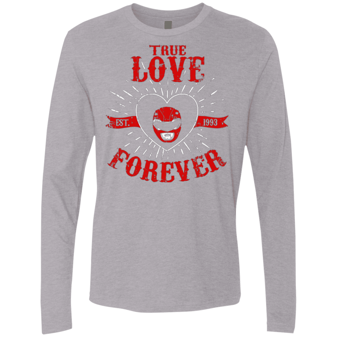 T-Shirts Heather Grey / Small True Love Forever Red Men's Premium Long Sleeve