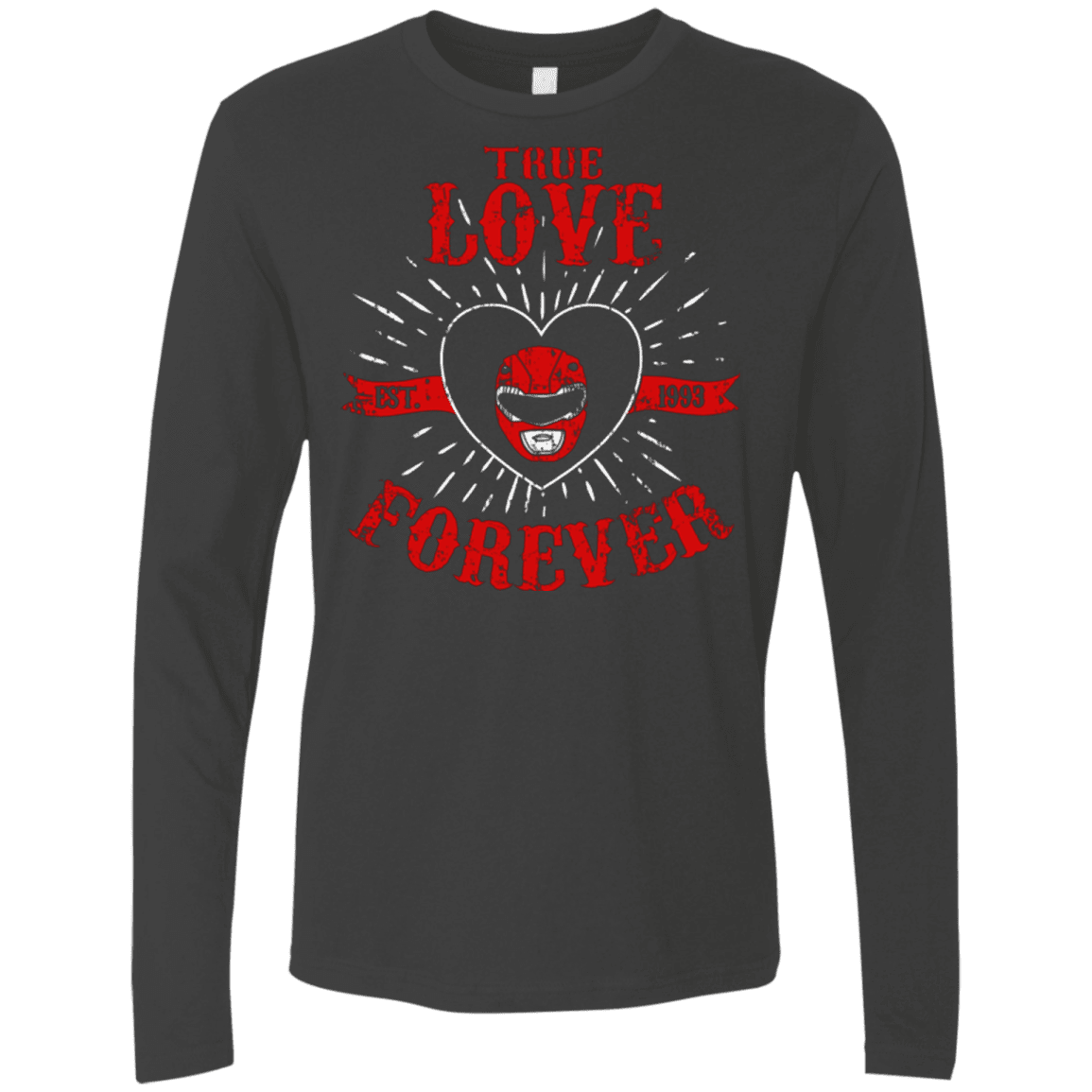 T-Shirts Heavy Metal / Small True Love Forever Red Men's Premium Long Sleeve