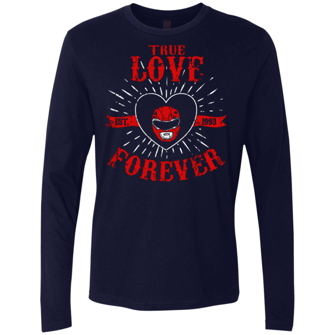 T-Shirts Midnight Navy / Small True Love Forever Red Men's Premium Long Sleeve
