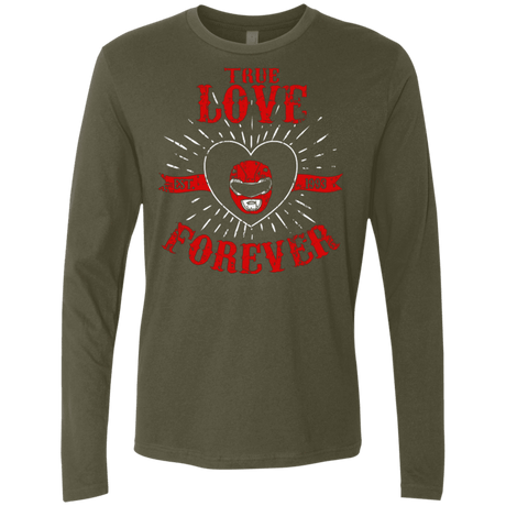 T-Shirts Military Green / Small True Love Forever Red Men's Premium Long Sleeve