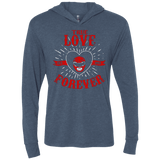 T-Shirts Indigo / X-Small True Love Forever Red Triblend Long Sleeve Hoodie Tee