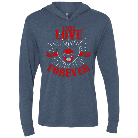 T-Shirts Indigo / X-Small True Love Forever Red Triblend Long Sleeve Hoodie Tee