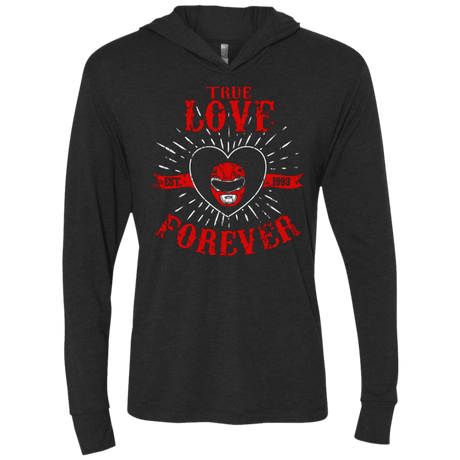 T-Shirts Vintage Black / X-Small True Love Forever Red Triblend Long Sleeve Hoodie Tee