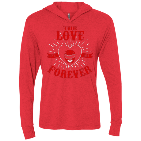 T-Shirts Vintage Red / X-Small True Love Forever Red Triblend Long Sleeve Hoodie Tee