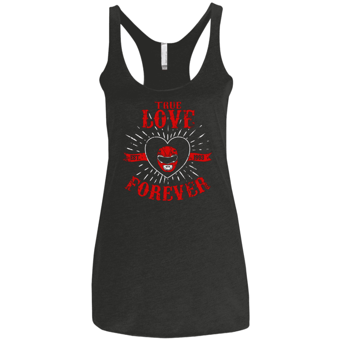 T-Shirts Vintage Black / X-Small True Love Forever Red Women's Triblend Racerback Tank