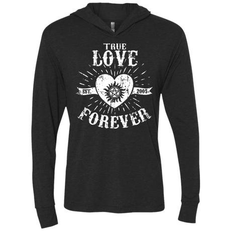T-Shirts Vintage Black / X-Small True Love Forever Supernatural Triblend Long Sleeve Hoodie Tee