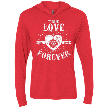 T-Shirts Vintage Red / X-Small True Love Forever Supernatural Triblend Long Sleeve Hoodie Tee