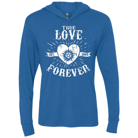 T-Shirts Vintage Royal / X-Small True Love Forever Supernatural Triblend Long Sleeve Hoodie Tee
