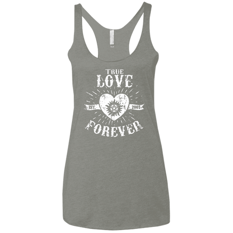 T-Shirts Venetian Grey / X-Small True Love Forever Supernatural Women's Triblend Racerback Tank