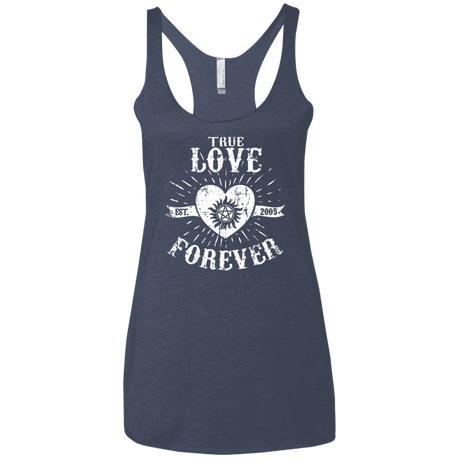 T-Shirts Vintage Navy / X-Small True Love Forever Supernatural Women's Triblend Racerback Tank